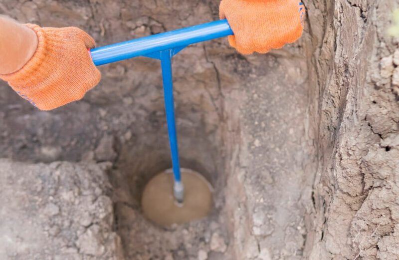 Soil drainage on a construction site Soil drainage on a construction site.
