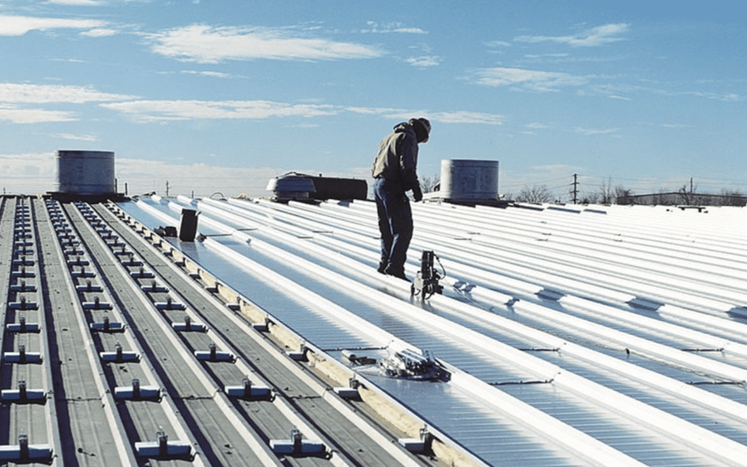 Metal over metal reroofing.